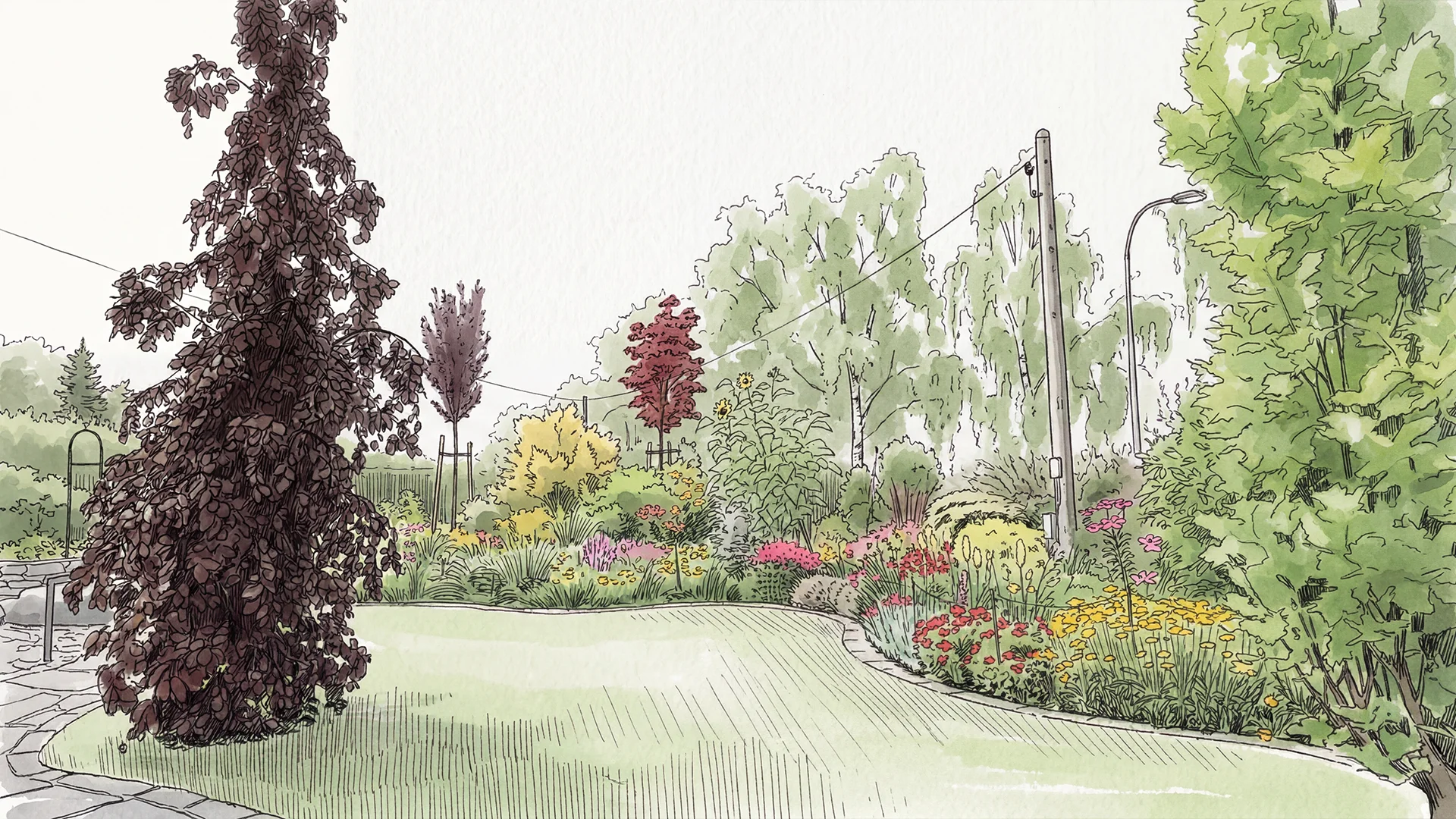 Handskizze der Gartenplanung vor der Umsetzung